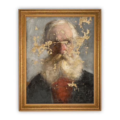 Vintage Framed Canvas Art  // Framed Vintage Print // Nautical Vintage Painting // Vintage Portrait of a Man// Old Man with Beard //#P-518