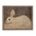 Vintage Framed Canvas Art  // Framed Vintage Print // Vintage Painting // Easter Bunny Rabbit Art // Farmhouse print //#A-144