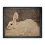 Vintage Framed Canvas Art  // Framed Vintage Print // Vintage Painting // Easter Bunny Rabbit Art // Farmhouse print //#A-144