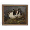 Vintage Framed Canvas Art  // Framed Vintage Print // Vintage Bunny Rabbit Painting // Easter Oil Painting// Farmhouse print //#A-143