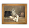 Vintage Framed Canvas Art  // Framed Vintage Print // Vintage Painting // Vintage Kitchen Still Life // Farmhouse print //#ST-607