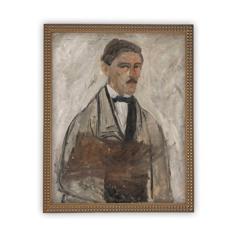 Vintage Framed Canvas Art  // Framed Vintage Print // Vintage Painting // Vintage Portrait of a Man// Farmhouse print //#P-503