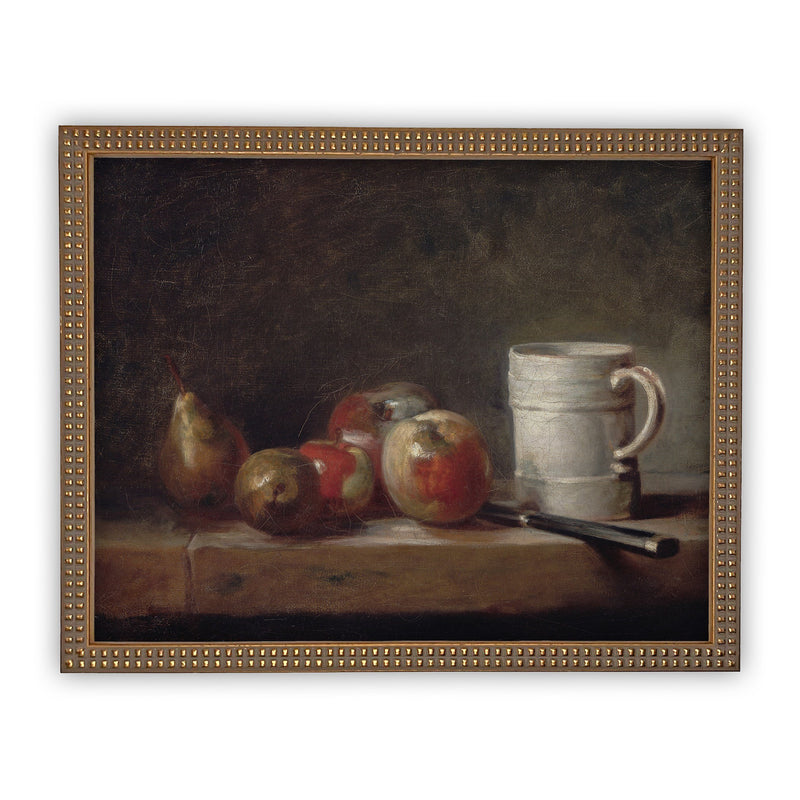 Vintage Framed Canvas Art  // Framed Vintage Print // Vintage Fruit Painting // Still Life Kitchen Painting // Farmhouse print //#ST-600