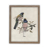 Vintage Framed Canvas Art  // Framed Vintage Print // Vintage Painting // Birds Art // Girls Room or Nursery print //#A-103