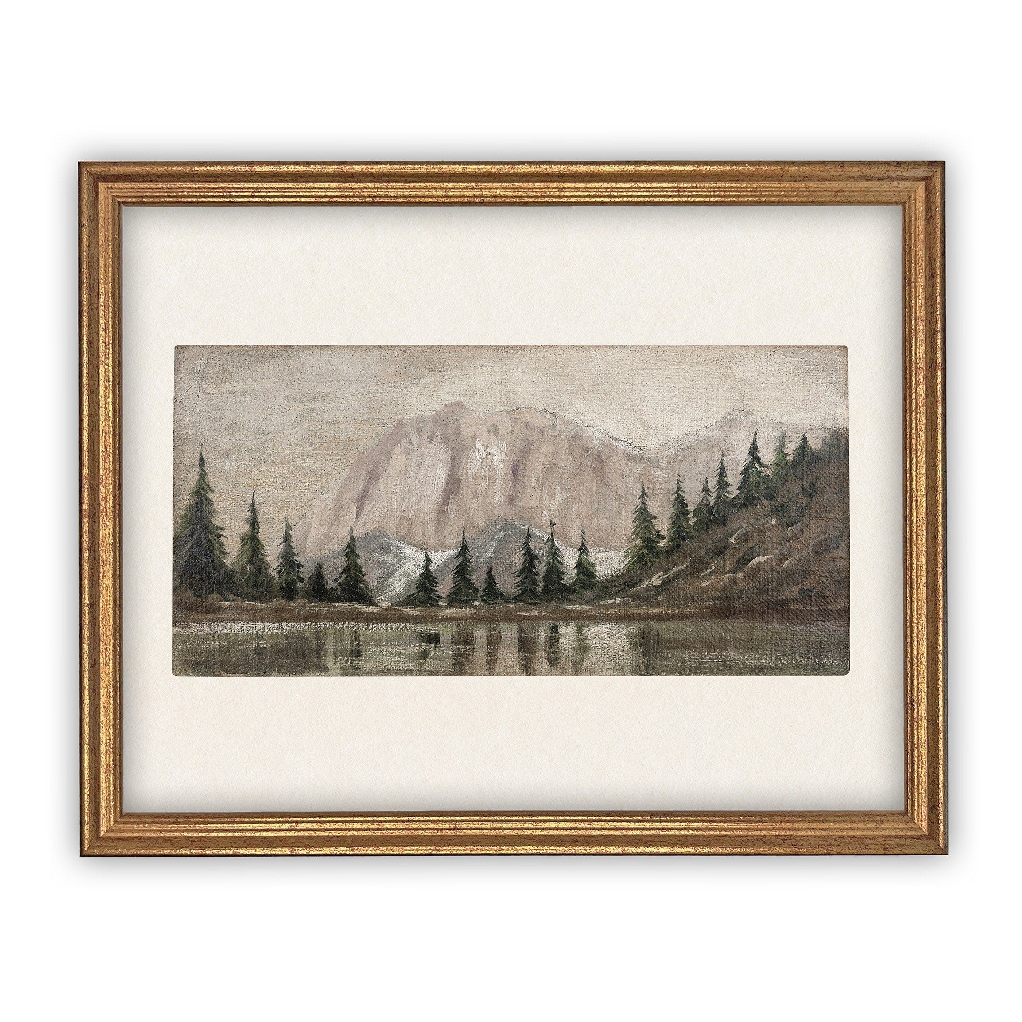 Vintage Framed Lakehouse Cabin Art #CH-301
