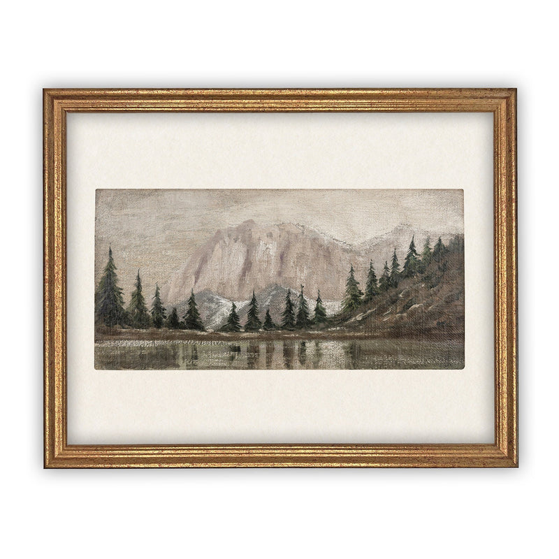 Vintage Framed Lakehouse Cabin Art #CH-301