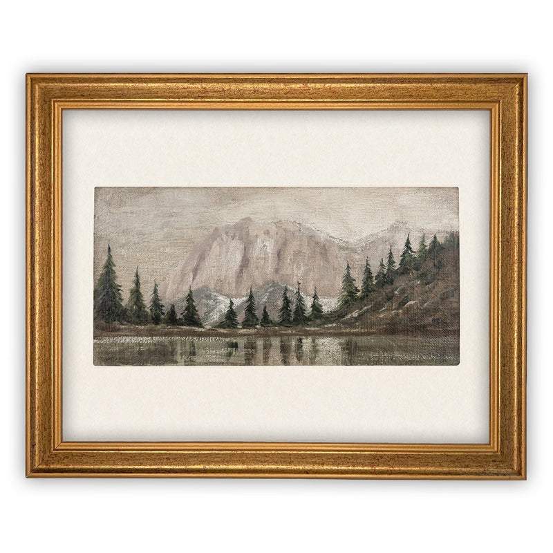 Vintage Framed Lakehouse Cabin Art #CH-301