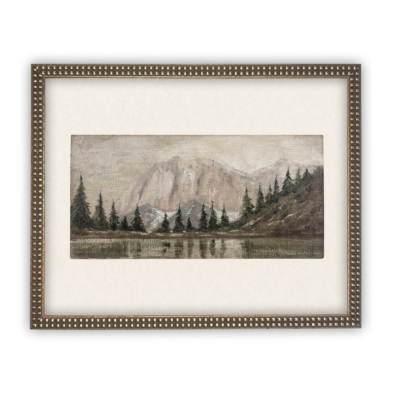 Vintage Framed Lakehouse Cabin Art #CH-301
