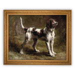 Vintage Framed Canvas Art  // Framed Vintage Print // Vintage Painting // Vintage Dog Art // Bird Dog English Pointer Dog //#A-113