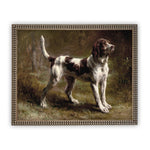 Vintage Framed Canvas Art  // Framed Vintage Print // Vintage Painting // Vintage Dog Art // Bird Dog English Pointer Dog //#A-113