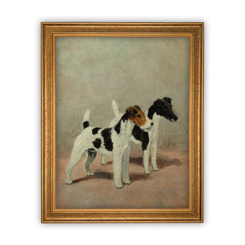 Vintage Framed Canvas Art  // Framed Vintage Print // Vintage Painting // Vintage Dog Art// Boys Room or Nursery print //#A-106