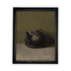 Vintage Framed Canvas Art  // Framed Vintage Print // Vintage Painting // Black Teapot Still Life Print // Farmhouse Kitchen Print //#ST-609