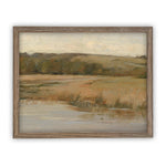 Vintage Framed Canvas Art  // Framed Vintage Print // Vintage Painting // Vintage Marsh Landscape // Farmhouse print //#LAN-133