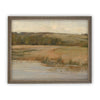 Vintage Framed Canvas Art  // Framed Vintage Print // Vintage Painting // Vintage Marsh Landscape // Farmhouse print //#LAN-133