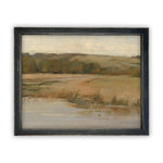 Vintage Framed Canvas Art  // Framed Vintage Print // Vintage Painting // Vintage Marsh Landscape // Farmhouse print //#LAN-133