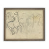 Vintage Framed Canvas Art  // Framed Vintage Print // Vintage Painting // Vintage Horse Sketch Art// Farmhouse print //#A-128