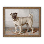 Vintage Framed Canvas Art // Framed Vintage Print // Pug Dog Painting // Vintage Dog Art //#A-114