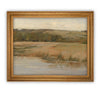 Vintage Framed Canvas Art  // Framed Vintage Print // Vintage Painting // Vintage Marsh Landscape // Farmhouse print //#LAN-133