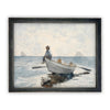 Vintage Framed Canvas Art  // Framed Vintage Print // Vintage Painting // Boating Art // Beach House print //#LAN-174