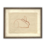 Vintage Framed Canvas Art  // Framed Easter Art // Vintage Rabbit Print // Vintage Bunny Sketch // Girls Room or Nursery print //#A-142