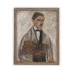 Vintage Framed Canvas Art  // Framed Vintage Print // Vintage Painting // Vintage Portrait of a Man// Farmhouse print //#P-503