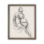 Vintage Framed Canvas Art  // Framed Vintage Print // Vintage Painting // Vintage Portrait Sketch // Neutral Art print //#P-519