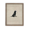 Vintage Framed Canvas Art  // Framed Vintage Print // Black Labrador Painting // Vintage Dog Art// Boys Room or Nursery print //#A-118