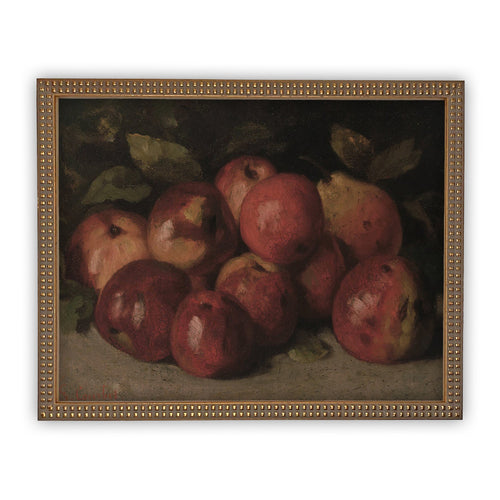 Vintage Framed Canvas Art  // Framed Vintage Print // Vintage Fruit Painting // Still Life Kitchen Painting // Farmhouse print //#ST-608