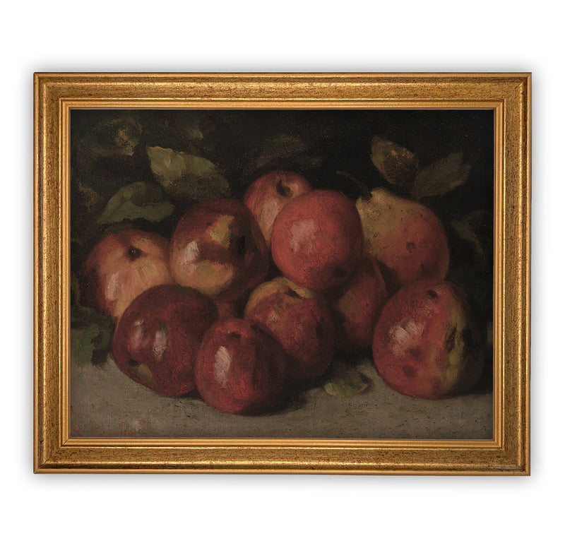 Vintage Framed Canvas Art  // Framed Vintage Print // Vintage Fruit Painting // Still Life Kitchen Painting // Farmhouse print //#ST-608