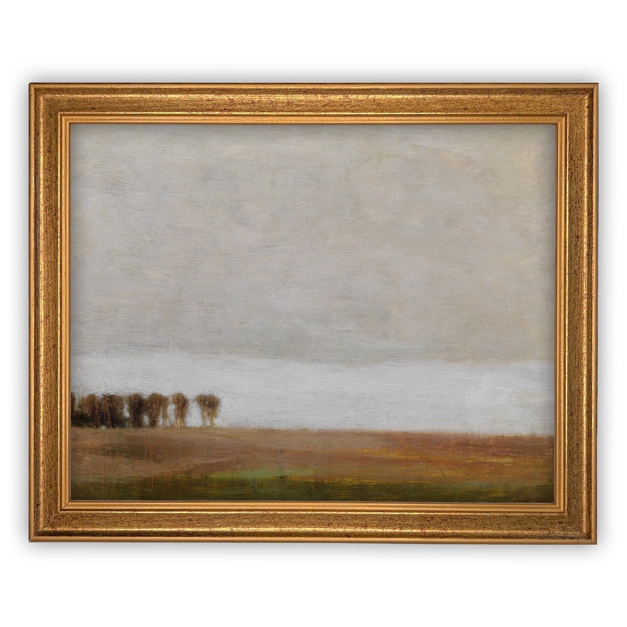 Vintage Framed Canvas Art  // Framed Vintage Print // Vintage Painting // Vintage Fall Landscape Art// Farmhouse print //#LAN-120