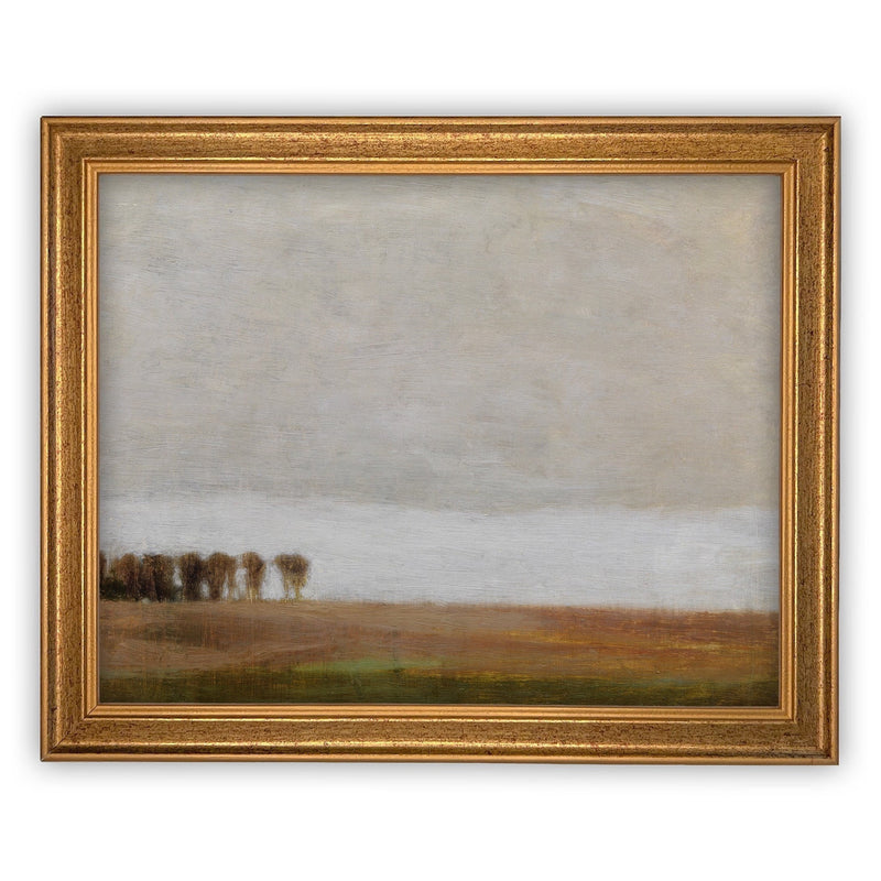 Vintage Framed Canvas Art  // Framed Vintage Print // Vintage Painting // Vintage Fall Landscape Art// Farmhouse print //#LAN-120