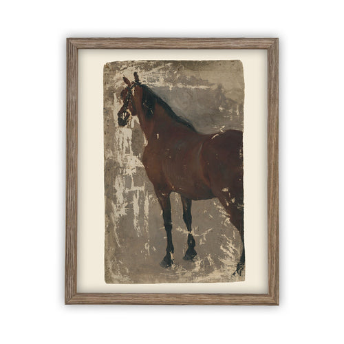 Vintage Framed Canvas Art  // Framed Vintage Print // Vintage Painting // Vintage Horse Art// Farmhouse print //#A-125