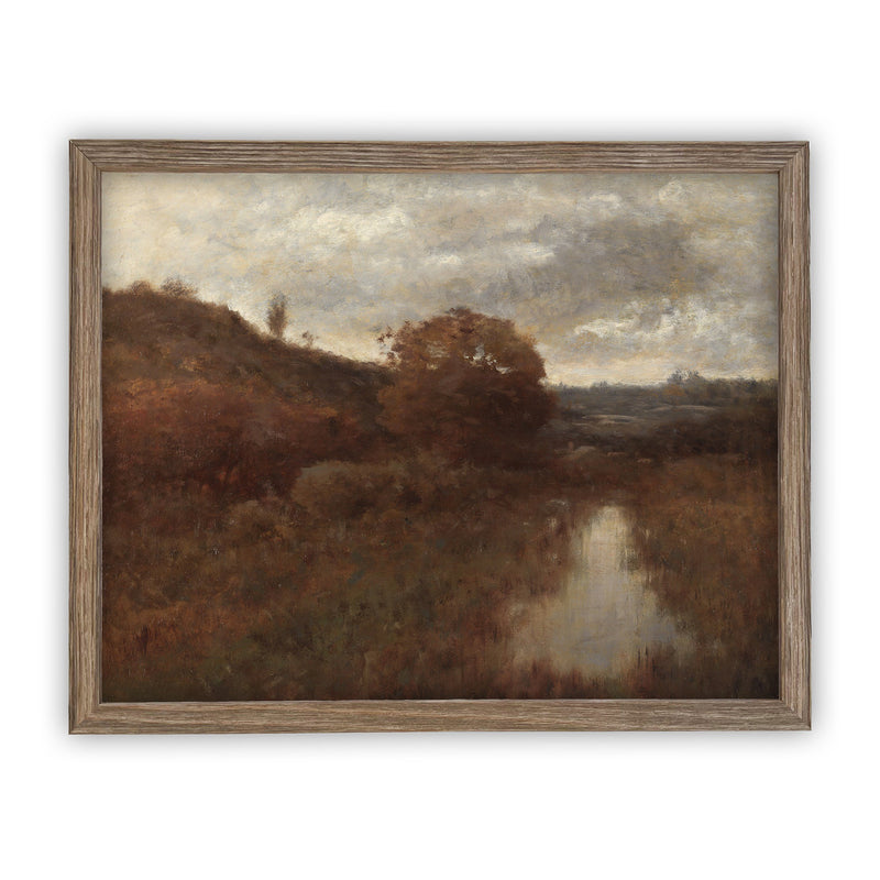 Vintage Framed Canvas Art  // Framed Vintage Print // Vintage Painting // Fall Autumn Art // Farmhouse print //#LAN-137