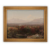 Vintage Framed Canvas Art  // Framed Vintage Print // Vintage Painting // Fall or Autumn Landscape //Farmhouse print //#LAN-112