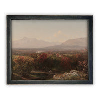 Vintage Framed Canvas Art  // Framed Vintage Print // Vintage Painting // Fall or Autumn Landscape //Farmhouse print //#LAN-112