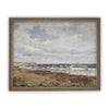 Vintage Framed Canvas Art // Framed Vintage Print // Seascape Coastal Beach Vintage Oil Painting // Farmhouse Print //#LAN-180