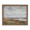 Vintage Framed Canvas Art // Framed Vintage Print // Seascape Coastal Beach Vintage Oil Painting // Farmhouse Print //#LAN-180