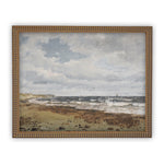 Vintage Framed Canvas Art // Framed Vintage Print // Seascape Coastal Beach Vintage Oil Painting // Farmhouse Print //#LAN-180