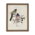 Vintage Framed Canvas Art  // Framed Vintage Print // Vintage Painting // Birds Art // Girls Room or Nursery print //#A-103