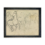 Vintage Framed Canvas Art  // Framed Vintage Print // Vintage Painting // Vintage Horse Sketch Art// Farmhouse print //#A-128