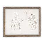 Vintage Framed Canvas Art  // Framed Vintage Print // Vintage Painting // Vintage Horse Sketch Art// Farmhouse print //#A-131