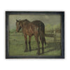 Vintage Framed Canvas Art  // Framed Vintage Print // Vintage Painting // Horse Art // Farmhouse print //#A-123