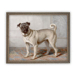 Vintage Framed Canvas Art // Framed Vintage Print // Pug Dog Painting // Vintage Dog Art //#A-114