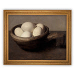 Vintage Framed Canvas Art // Framed Vintage Print // Vintage Egga Still Life Painting // Farmhouse Kitchen Print //#ST-613