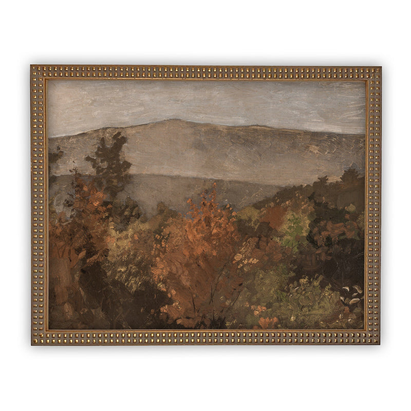 Vintage Framed Canvas Art  // Framed Vintage Print // Vintage Oil Painting // Fall Autumn Landscape // Farmhouse print // #LAN-191