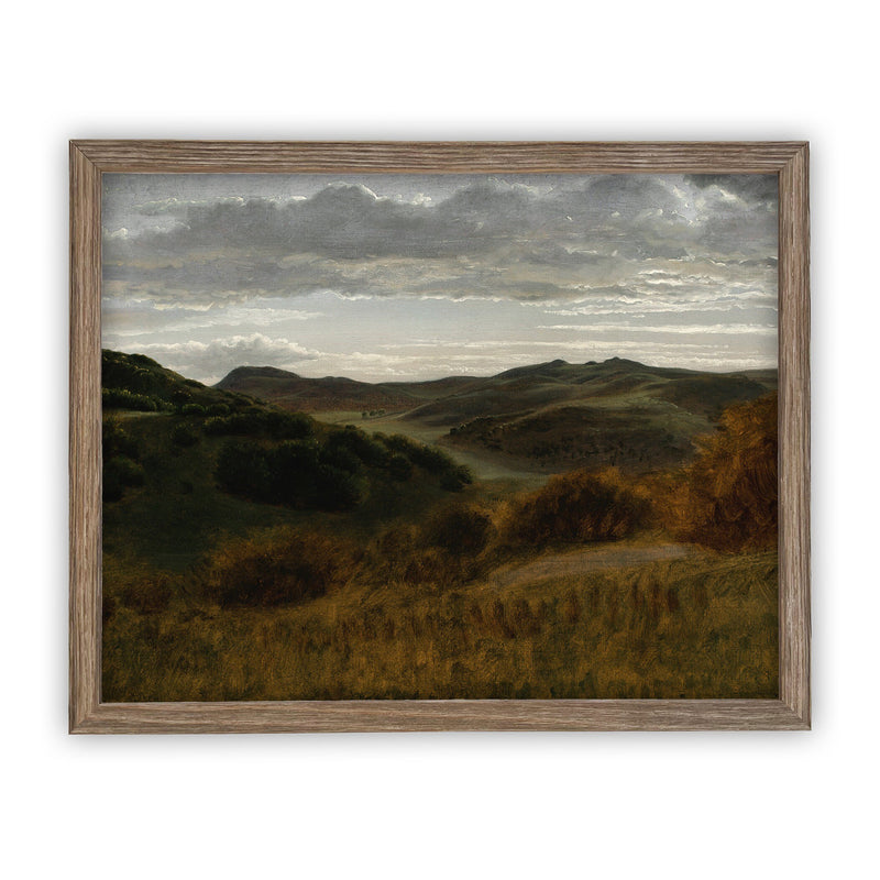 Vintage Framed Canvas Art // Framed Vintage Print // Vintage Oil Painting // Fall Winter Landscape // Farmhouse print //#LAN-129