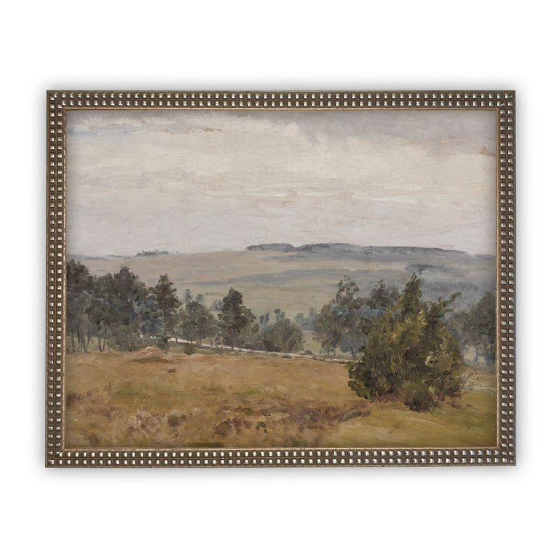 Vintage Framed Canvas Art // Framed Vintage Print // Vintage Oil Painting // Fall Winter Landscape // Farmhouse print //#LAN-197