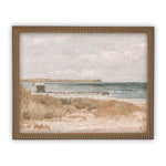 Vintage Framed Canvas Art // Framed Vintage Print // Vintage Oil Painting // Coastal Beach Art // Beach House Print //#LAN-199