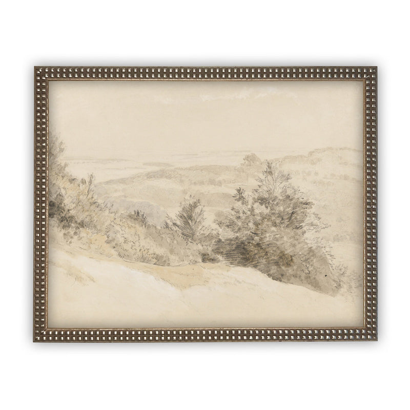 Vintage Framed Canvas Art  // Framed Vintage Print // Vintage Painting // Muted Landscape Art // Farmhouse Print //#LAN-203