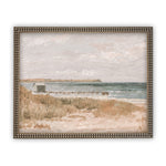 Vintage Framed Canvas Art // Framed Vintage Print // Vintage Oil Painting // Coastal Beach Art // Beach House Print //#LAN-199